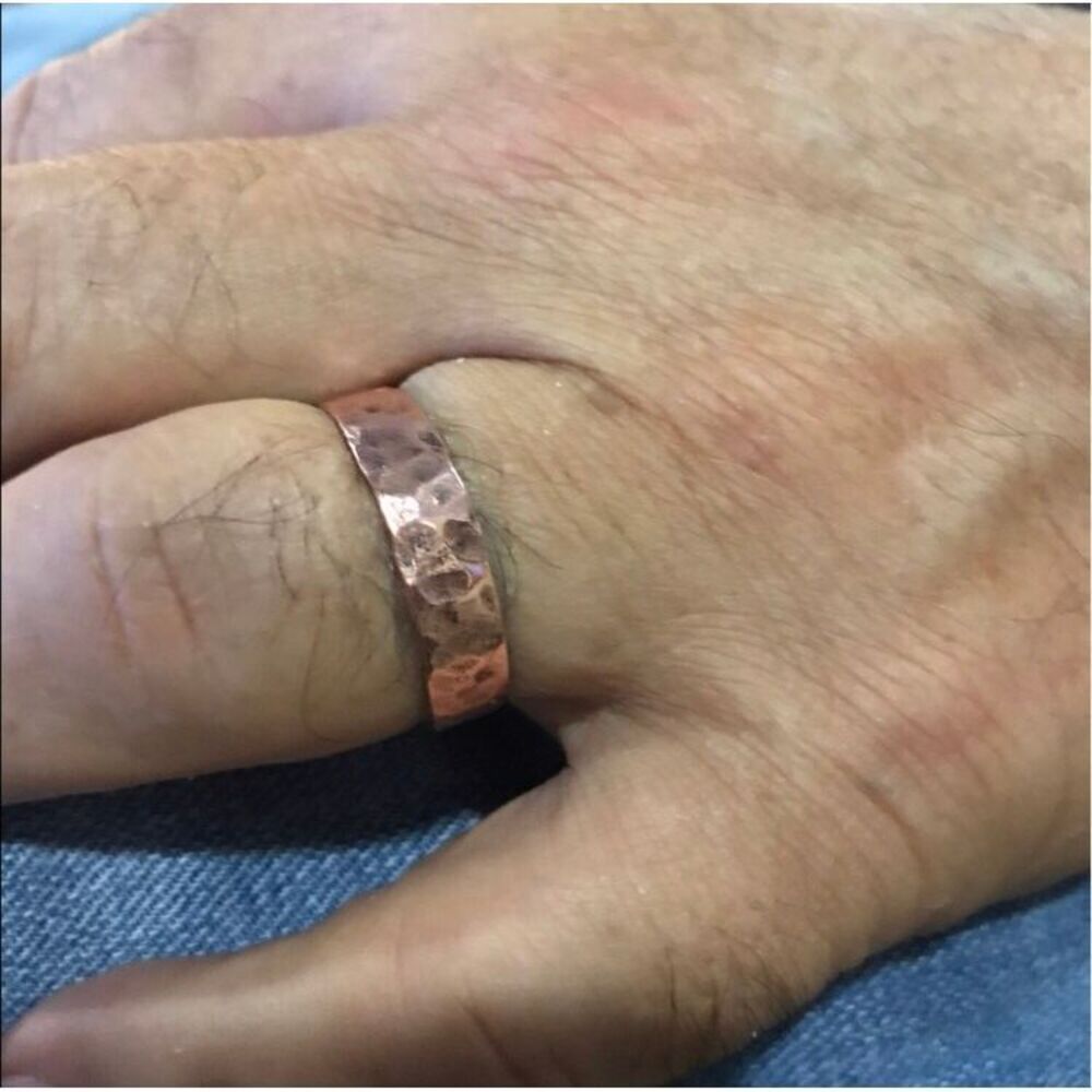 Men's Copper Ring, NEW, Hammered, Handmade, Artisan, Please specify needed size